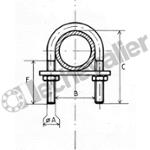 CEAB.42 COLLIER ACIER BICHRO + ECROUS POUR TUBE 33X42 (1-1/4)