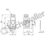 122-800 CONNECTEUR DIN 43650B T22 0-230V AC/DC - A CABLER - CAMOZZI