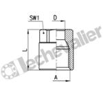 1303 8-1/4 ECROU DE RACCORD BAGUE TUBE D8mm - PAS= 1/4 - CAMOZZI