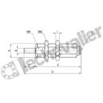 14N1A06A05  VERIN CARTOUCHE S.E.R. D06 C05 RACCORD D4mm TIGE LISSE