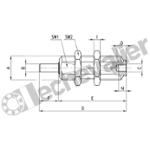 14N1M06A05  VERIN CARTOUCHE S.E.R. D06 C05 RACCORD M5 TIGE LISSE