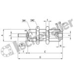 14N1M06B05  VERIN CARTOUCHE S.E.R. D06 C05 RACCORD M5 TIGE FILETTEE