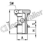 1631 01-1/4 VIS CREUSE SIMPLE 1/4 VERSION BASSE - H= 29,5mm - CAMOZZI