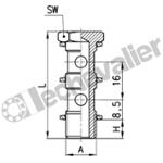 1631 02-1/8 VIS CREUSE DOUBLE 1/8 VERSION BASSE - H= 43mm - CAMOZZI
