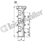 1631 03-1/8 VIS CREUSE TRIPLE 1/8 VERSION BASSE - H= 59mm - CAMOZZI