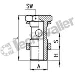 1635 01-1/4 VIS CREUSE SIMPLE 1/4 VERSION REHAUSSEE H= 34mm - CAMOZZI