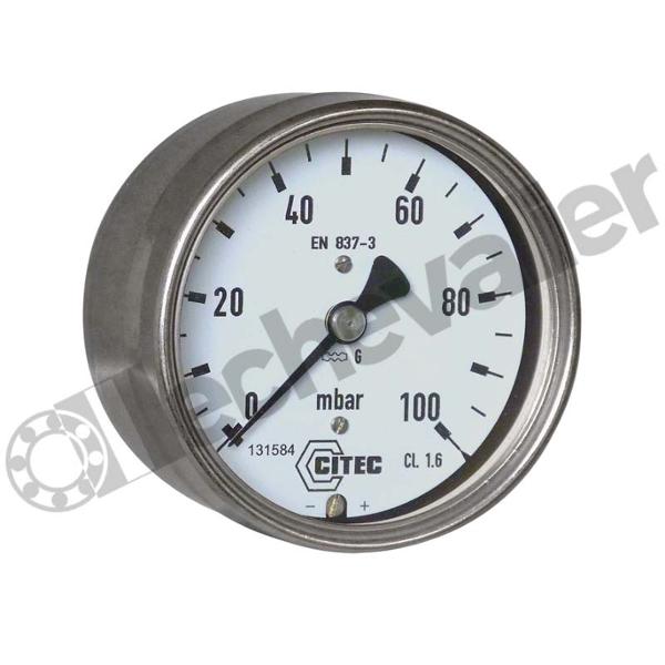 411320 MANO INOX D63-RAR-1/4 0+25mB SEC - CL:1,6 A CAPSULE 2014 - CITEC