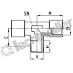 2060 3/4-3/4 TE F-M-F LAITON 3/4 TE MALE AU CENTRE SPRINT - CAMOZZI