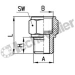 2521 1/2-1/2 PROLONG. M-F LAITON M1/2 X F1/2 - BSPP / BSPP - CAMOZZI