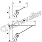 27102 MB13 SOUFFLETTE A BUSE LONGUE 1/4 COUDEE 330mm - BUSE 3 - PREVOST