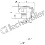 2901 1/8 SILENCIEUX PLAT 1/8 LAITON/INOX TETE H - 14mm - CAMOZZI