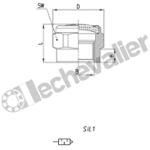 2903 1/8 SILENCIEUX FEMELLE G1/8 LAITON/INOX TETE H - 14mm - CAMOZZI