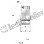 2921 1/8 SILENCIEUX BRONZE G1/8 CUIVRE/BRONZE H= 17mm - CAMOZZI
