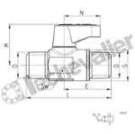 2945 1/4 MINI-VANNE M/M 1/4 BSPT CAMOZZI