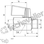 2954 1/4-1/4 MINI-VANNE M/F 1/4 BSPT/MSPP - SERIE ECO - CAMOZZI