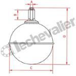 FLOTTEURCU.85 FLOTTEUR CUIVRE D85 RECOMMANDE POUR 297-12 - Tmax: 90°C