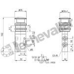 338-977 DIST. 3/2NF POING ROUGE 1/8 DEBIT 700L/min - MAN/RES - CAMOZZI