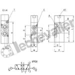354-033 DIST. 5/2 BIST. 1/4 PNEU DEBIT 1300L/min - PNE/PNE - CAMOZZI