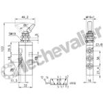 358-990 DIST. 5/2 BIST. LEVIER 1/8 DEBIT 700L/min - MAN/MAN - CAMOZZI