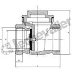CARBCTL.1-1/2 CLAPET BATTANT LAITON CLAPET NBR PN10 - FAF=85mm - ADG