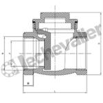 CARBMTL.3/4 CLAPET BATTANT LAITON CLAPET METAL PN16 - FAF=52mm - ADG