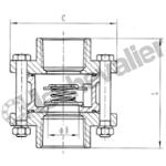 CARI3P.1/2 CLAPET ANTI RETOUR FF TT POSITION INOX - PN25 - FAF=68,5