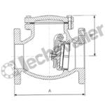 CARB.DN150PN16 CLAPET A BATTANT FONTE / BATTANT LAITON FAF=400mm
