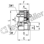 6593 6-1/4 TRAVERSEE CLOISON MIXTE F1/4 BSPP - D6 - M12X1 - CAMOZZI
