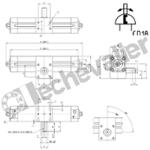 69-040/180-M VERIN ROTATIF ARBRE MALE MAGN. D40 angle 180°