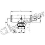 7432 16-1/2 TE MALE CENTRE 1/2-D16 M1/2 BSPP ORIENTABLE - CAMOZZI