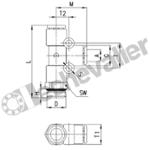 7442 8-1/4 TE M- RENVERSE 1/4-8 M1/4 BSPP ORIENTABLE - CAMOZZI