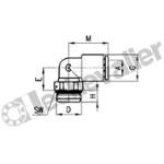 7522 8-1/8 COUDE MALE 1/8-D8 M1/8 BSPP ORIENTABLE - CAMOZZI