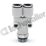 7562 6-1/8 Y MALE CENTRE 1/8-2X 6 M1/8 BSPP TECHNOPOLYMERE - CAMOZZI