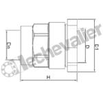 800F-4033 RACCORD A COMPRESSION 40 TUBE PE D40 / F1-1/4 - LAITON
