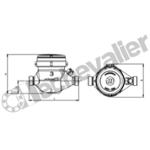 COMPTEUR EAU C.25 JETS MULTI. 1L 6,3M3/H - 50°C MAXI - FAF=260mm ADG