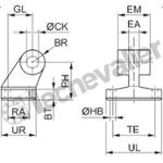 CM1-AB7-040-M1-A TENON AB7 - ACIER POUR VERIN ISO15552 D40 - AVENTICS