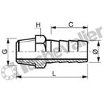 JMCI.20X27-19 JONCTION M.3/4-D19 MALE BSPT - INOX 316L - PN20