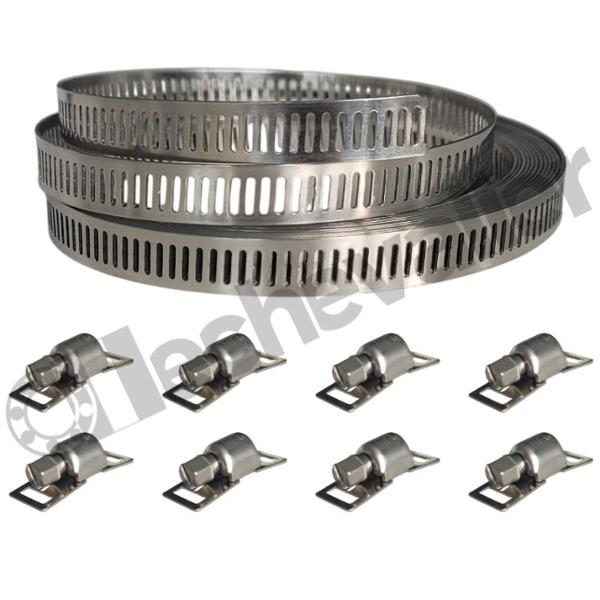 CBASFI.8-3 KIT BANDE 8mm COLLIER AISI-304 - 3M + 8 CAPOTS