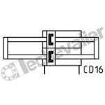 QXB3A016A020 VERIN BI-TIGES D.E. A BILLES MAG. TIGE TRAV. D16 C20