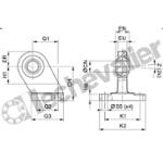 CM1-CS7-032-M1-A TENON ROTULE CS7 POUR VERIN D32 - AVENTICS