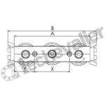 CSW18-100-2Z-U CHARIOT A 5 GALETS ROLLON