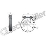 CT.60-63 COLLIER TOURILLON ZINGUE GRIS Cr3 - 22mm - PLAGE 60-63mm