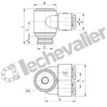 G7652 4-1/8 BANJO DBLE COMP. 4-1/8 M1/8 BSPP TECHNOPOLYMERE - CAMOZZI