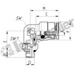 HP6522 4-M5 COUDE MALE D4-M5 M5 - PMAX:150B - CAMOZZI
