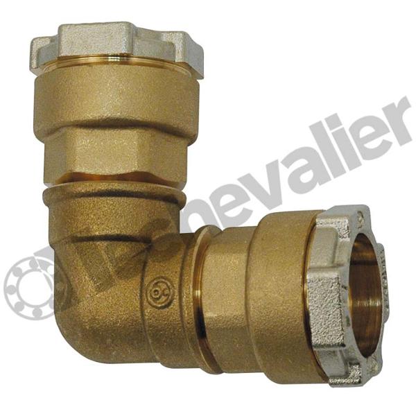 02C-21 COUDE A COMPRESSION D21 POUR TUBE FER D21 - LAITON