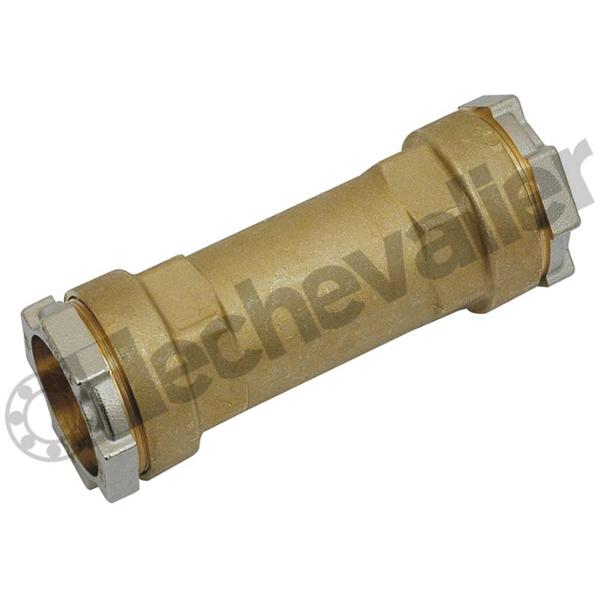 02R-27 JONCTION A COMPRESSION D27 POUR TUBE PEDH-PVC D27 - LAITON