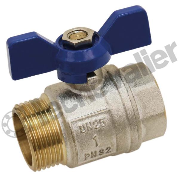 VBSLMF.3/4PPB VANNE 1/4T MF LAITON MANETTE PAPILLON BLEUE - TMS +90°C