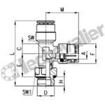 6442 6-1/8 TE M. RENVERSE 1/8-6 M1/8 BSPP ORIENT. SPRINT - CAMOZZI