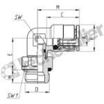 6522 10-1/4 COUDE MALE 1/4-D10 M1/4 BSPP ORIENT. SPRINT - CAMOZZI