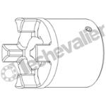 MOYRX191BA LG=37mm MOYEU ROTEX 19 ACIER 1B NON ALESE